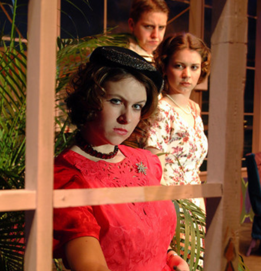 Meghan as a performer in a high school play.