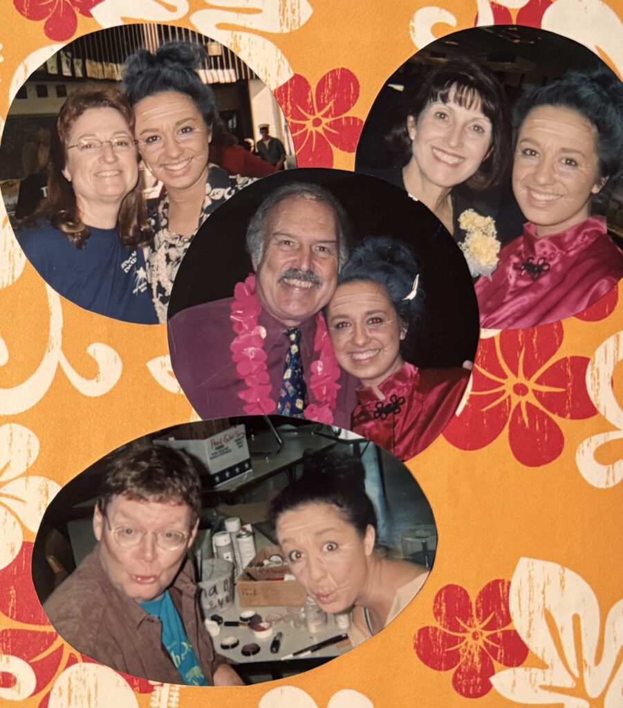 Brooke alongside a few legendary A Building educators during her junior-year QHS’s production of South Pacific.